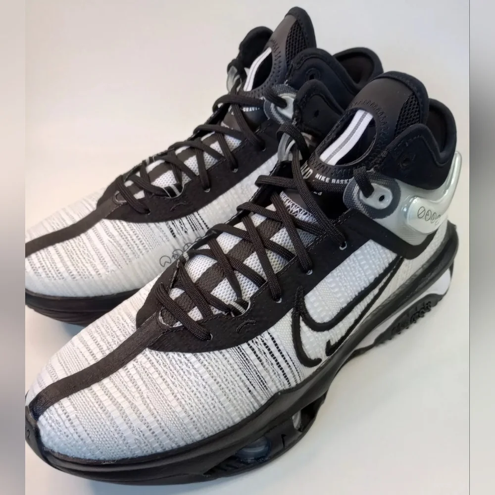 Nike Men's 15 Air Zoom G.T. Jump 2 Basketball Shoes Black/White - Picture 7 of 8